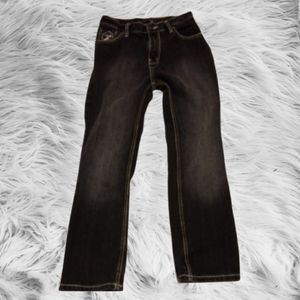 Tz) Beverly Hills Polo Club Boys Jeans Size 14 Black Denim Straight Leg 100% Cot